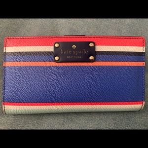 Striped, slim bifold Kate Spade wallet